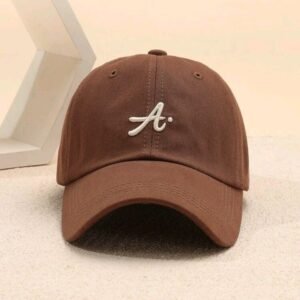 Nama Produk  Topi Baseball Unisex Cokelat Bordir Huruf A