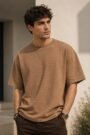Nama Produk  Kaos Oversized Pria Tekstur Cokelat Earth Tone