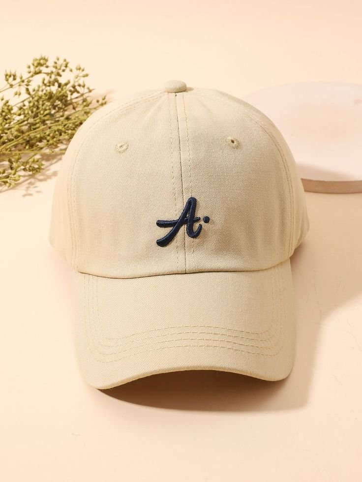Nama Produk  Topi Baseball Cream dengan Visor Cokelat dan Bordir A