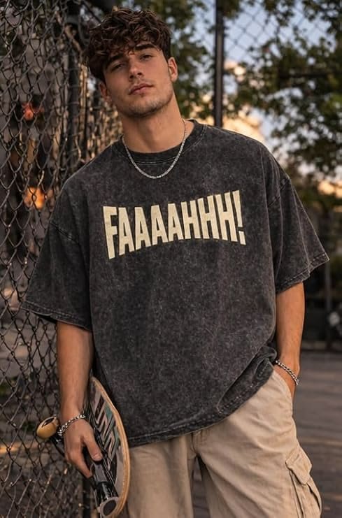 Nama Produk  Kaos Oversized Pria Charcoal Acid Wash “FAAAAHHHH”