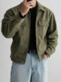 Nama Produk  Jaket Utility Pria Olive dengan Saku Dada